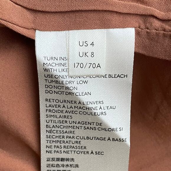 Free People Skirt 4 Brown Maya Mod Faux Leather Mini Light Sand Western Boho - Picture 12 of 13